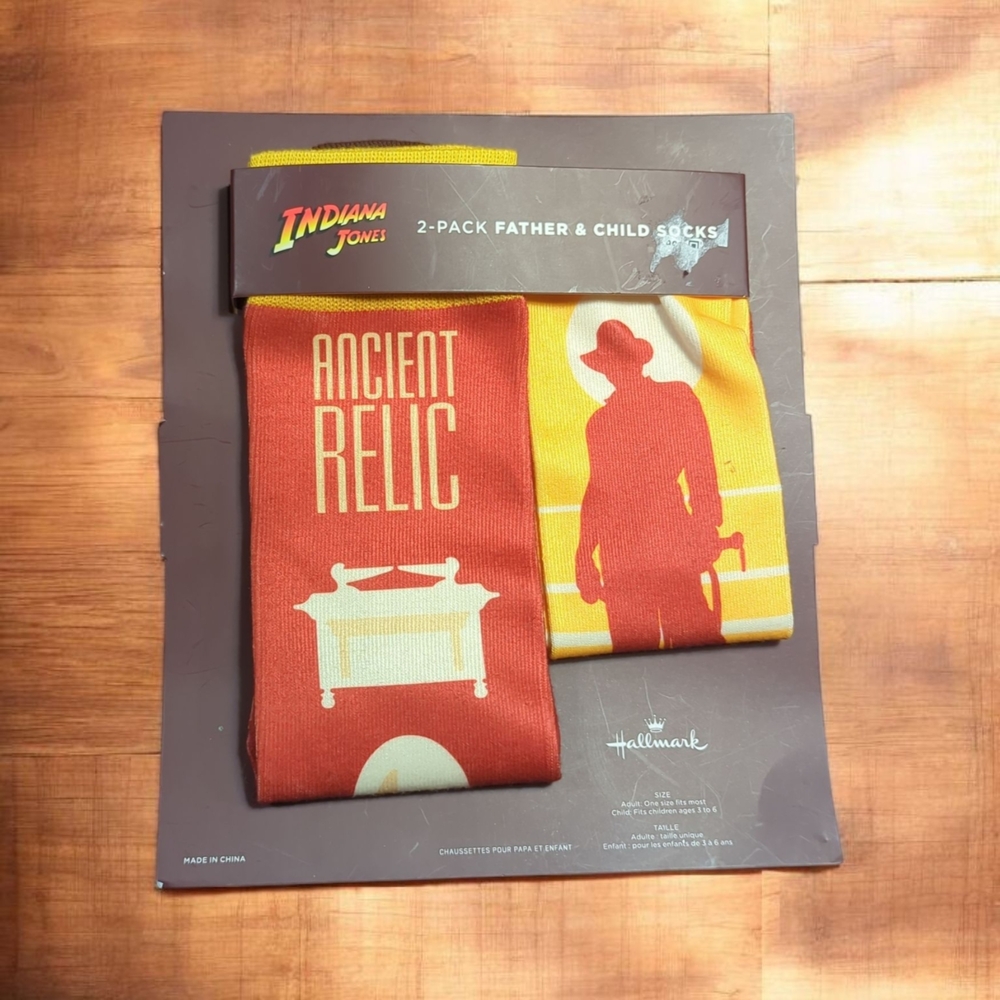 Hallmark Indiana Jones Red and Yellow Socks Set